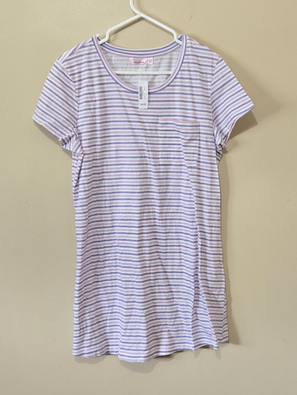 NWT La Vie En Rose Striped Nightgown